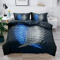 dropshipping bedding sets duvet cover 1 pillowcase single christmas gift for kids boy gifts boy gift wings of freedom black