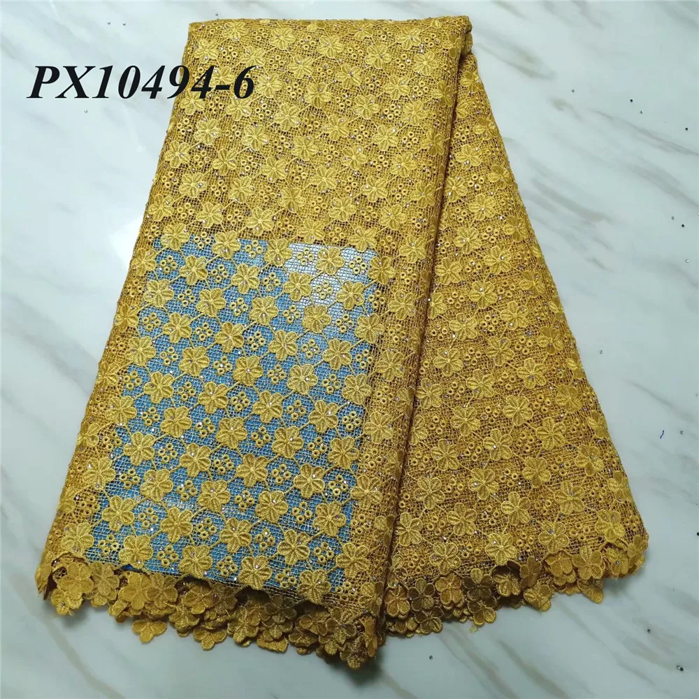 Последняя африканская кружевная ткань желтое золото платье швейцарская вуаль