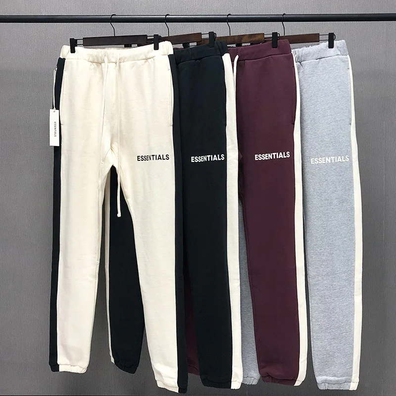 

21SS Autumn Winter Casual Pants Men's Essentials Stitching Sports Pants Fashion High Street Slim Cotton Drawstring Pants M-XXL