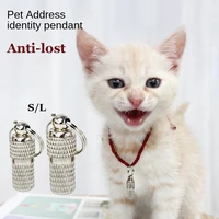 cat dog tag pet address card id tag dogs cats collar anti lost metal nameplate single puppy accessories pets supplies