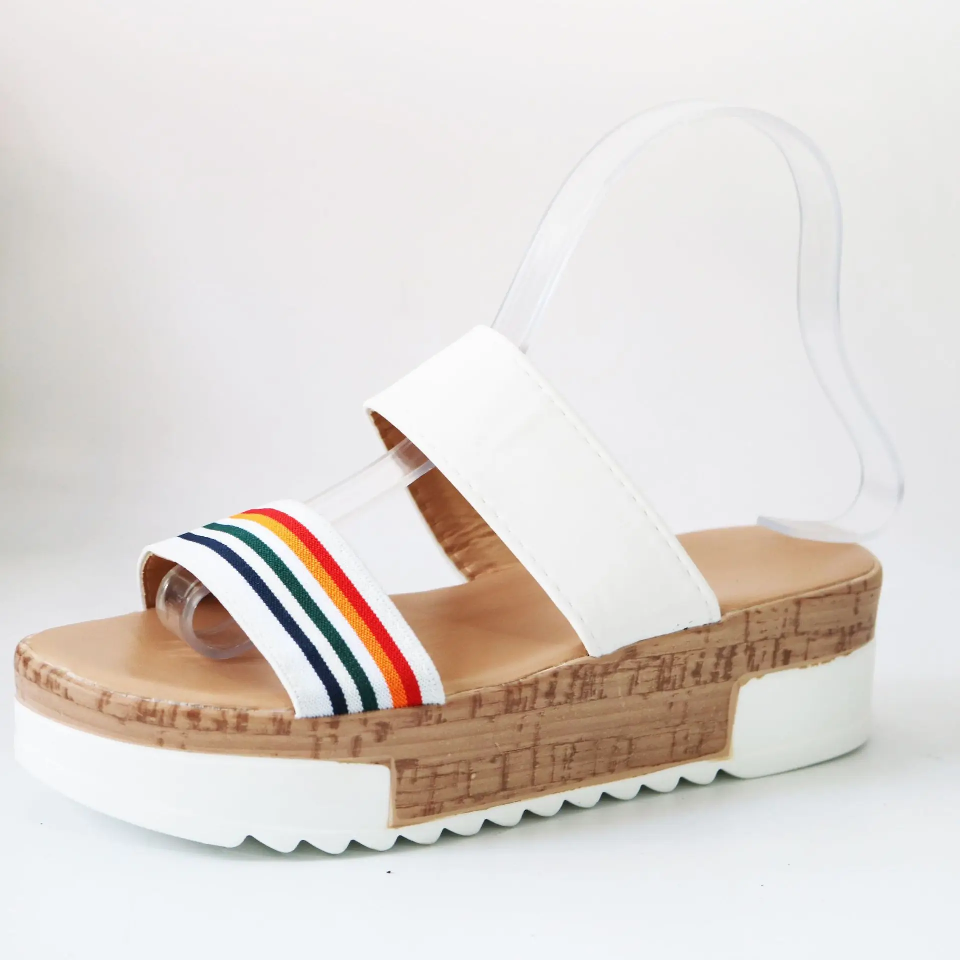 

Low Female Shoes Flock Slippers Soft Luxury Slides 2021 Comfort Designer PU Basic Fashion Rome Casual Hoof Heels Fabric Leisure