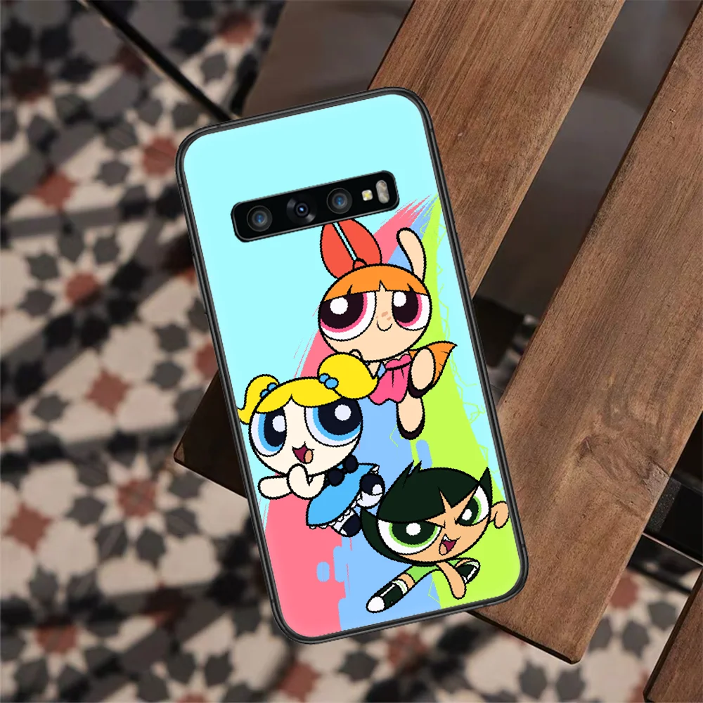 

Cartoon Powerpuffs Cute Girls Phone Case For Samsung Galaxy S 7 21 Note 8 9 10 20 E FE Plus Ultra black Back Luxury Bumper