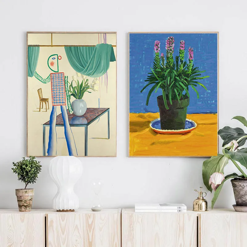 Дэвид хокни изобретенный человек раскрывающий натюрморт плакаты и принты