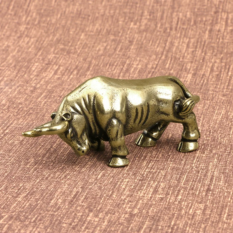

Винтажная латунная статуя быка, Медная скульптура животного, украшение для дома, офиса, бара, стола, забавный подарок, дропшиппинг