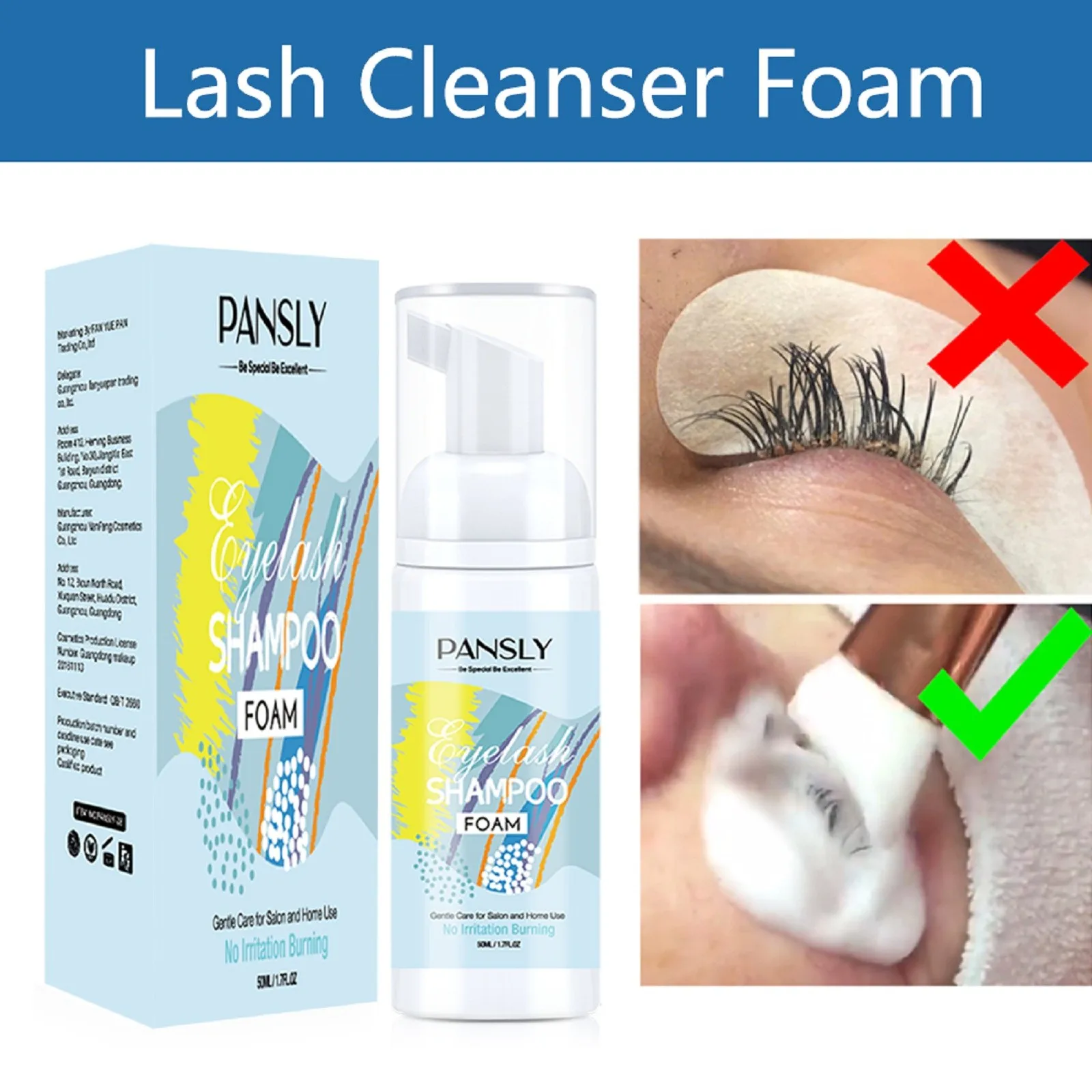 

Eyelash Shampoo Foam Eyelash Cleanser Removes Makeup Mascara Residue Gentle False Eyelashes Makeup Adhesive Cosmetic Tools