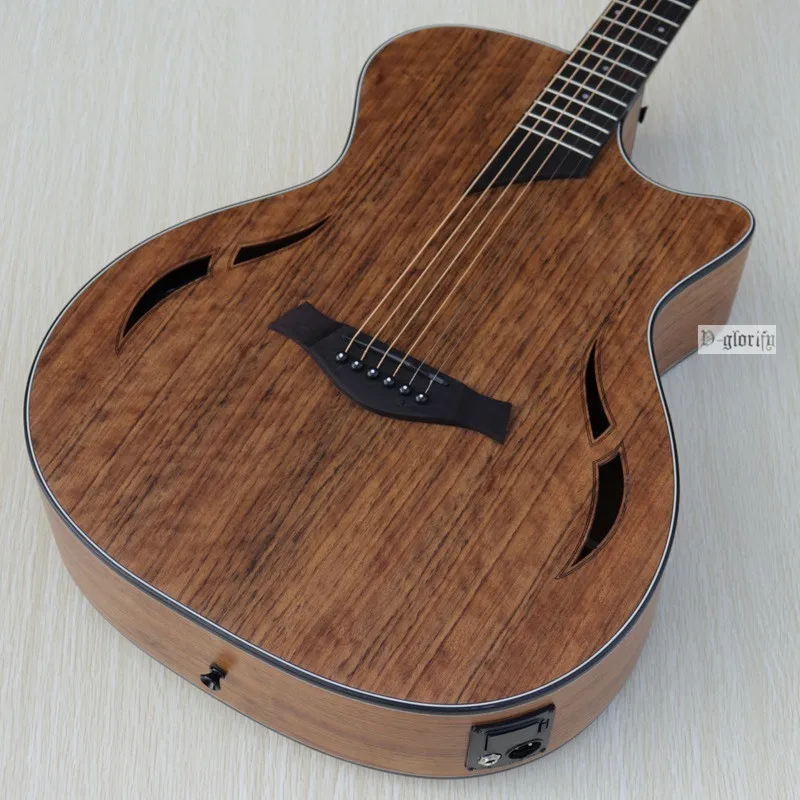 Хорошее качество Специальный стиль hickory деревянная электроакустическая гитара