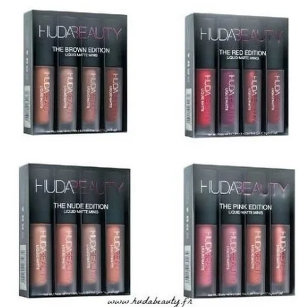 Губная помада HUDA beauty Liquid Matte Minis uda Мерцающая палитра того же цвета матовый