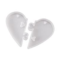 2pcs heart locks for lovers pendant liquid silicone mold diy epoxy resin mould jewelry tools