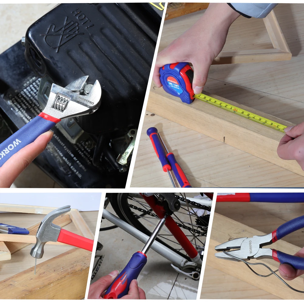 WORKPRO 100 шт. Домашний набор инструментов кухонный механический плоскогубцы