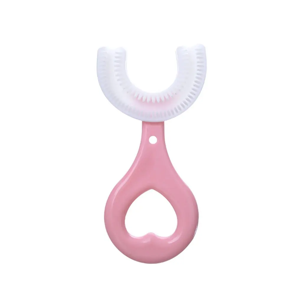 

360 Degrees Kid's U-shaped Toothbrush Silicone Toothbrush Toddler Children 2-6-12 Years Old Children's Oral Cleaning