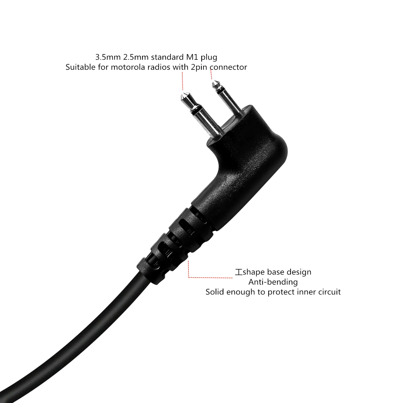 Single-Wire Walkie Talkie Earpiece Compatible for Motorola CLS1410 CP200 GP2000 XU1100 PRO1150 MU12 Radio with PTT Mic Headset