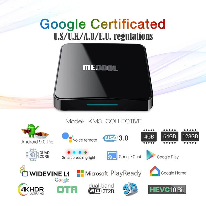 ТВ приставка KM3 Android 9 0 4 Гб 64 128 ГБ Amlogic S905X2 4K 5G двойной Wifi телеприставка умный