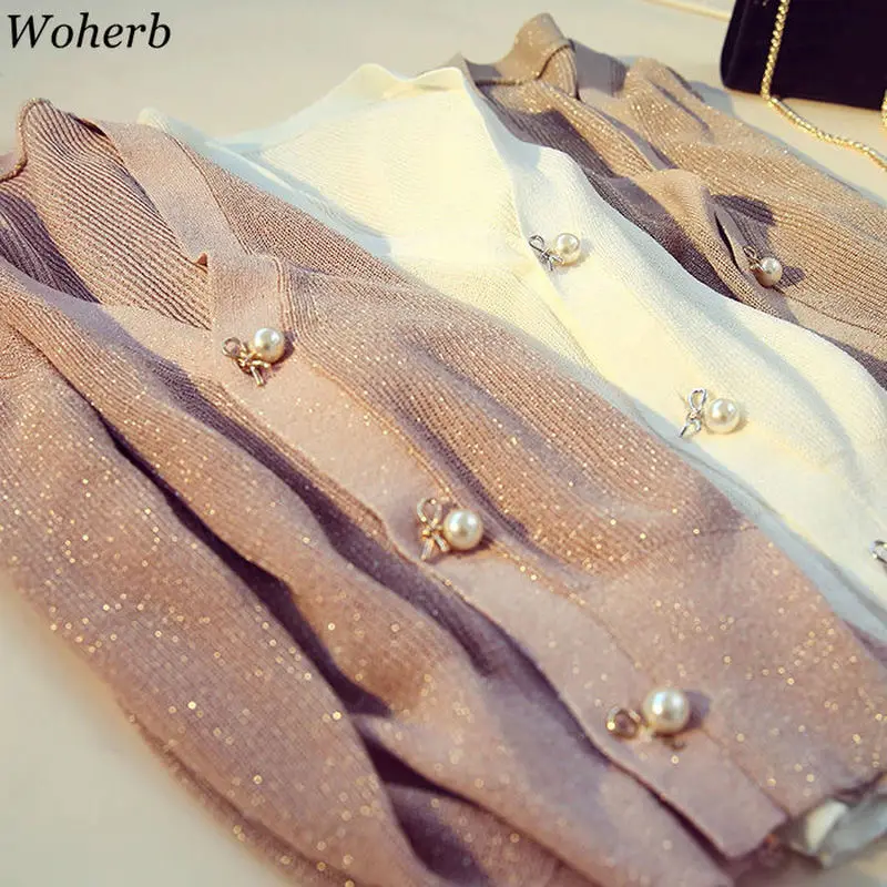 Женский кардиган с v образным вырезом Woherb вязаный свитер длинными рукавами и