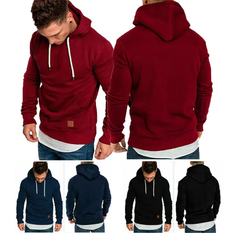 Мужская зимняя Приталенная толстовка теплый свитшот с капюшоном пальто куртка