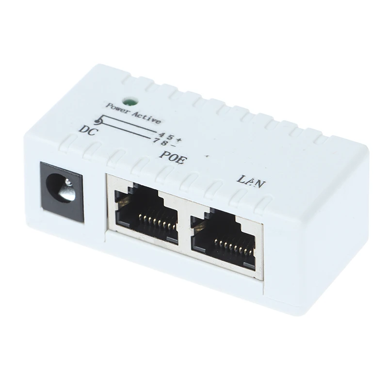 

10/100Mbp 12V - 48V Passive POE Injector Splitter Wall Mount Adapter For IP Camera VoIP Phone Netwrok AP device Networking