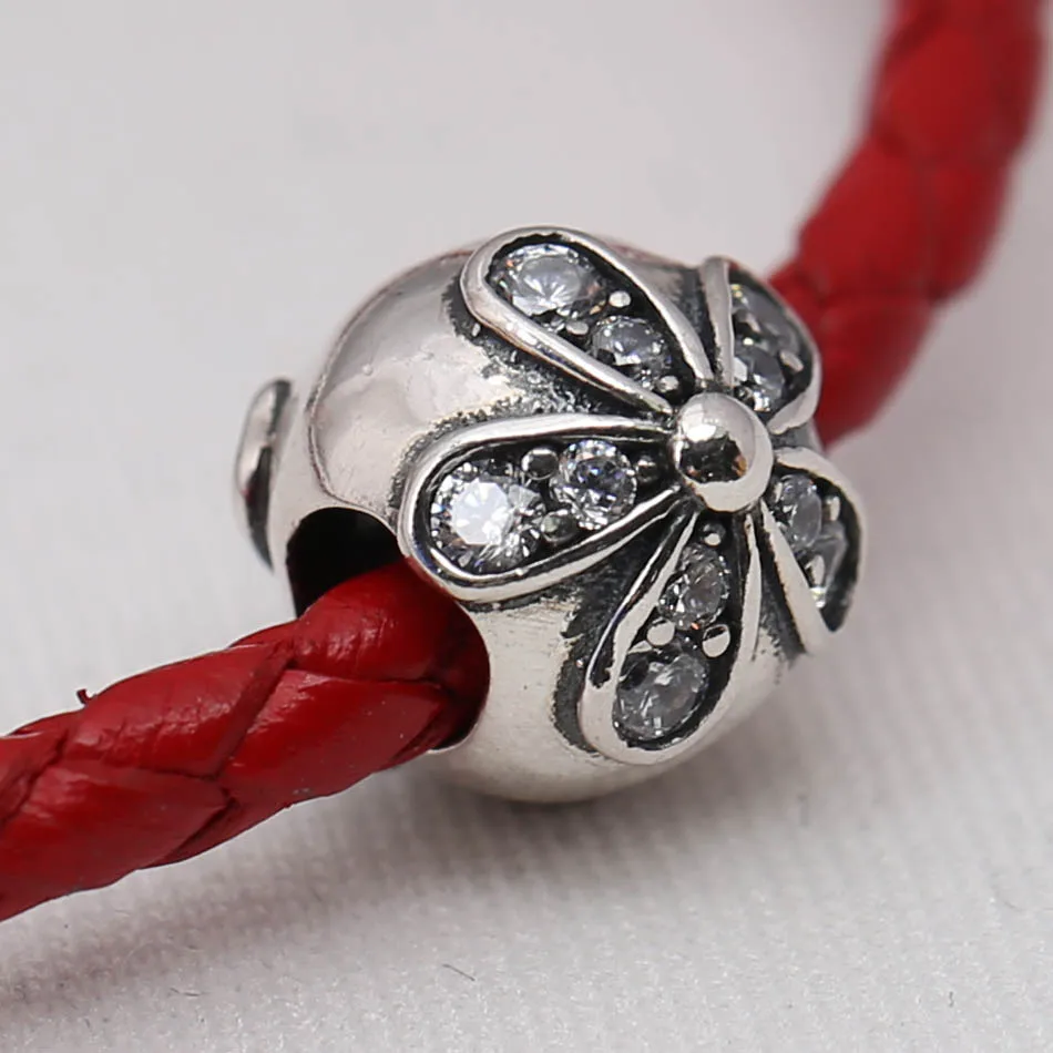 Аутентичные S925 сделай сам ювелирное изделие Dazzling Daisies Подвески fit Pandora браслет |