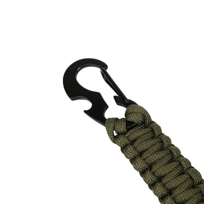 

Ring Camping Carabiner Military Paracord Cord Rope Camping Survival Kit Emergency Knot Bottle Opener Key Chain