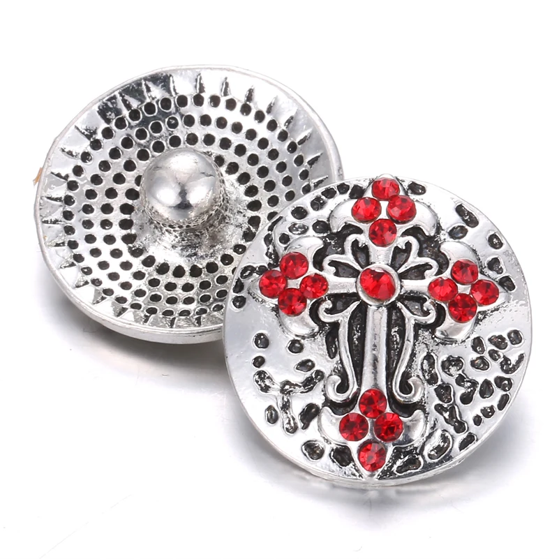 6 шт./лот новые кнопки ювелирные изделия со стразами красные 18 мм металлические