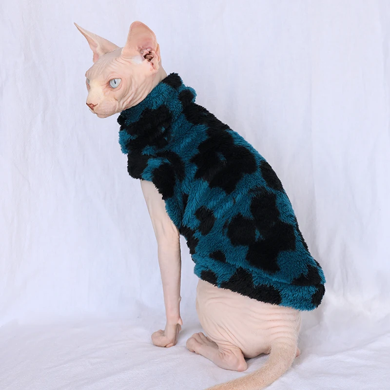 Hairless заказной свитер для кошки утолщенная сила осень и зима ins плюшевая утолщенная Коралловая плюшевая одежда для кошки Сфинкс