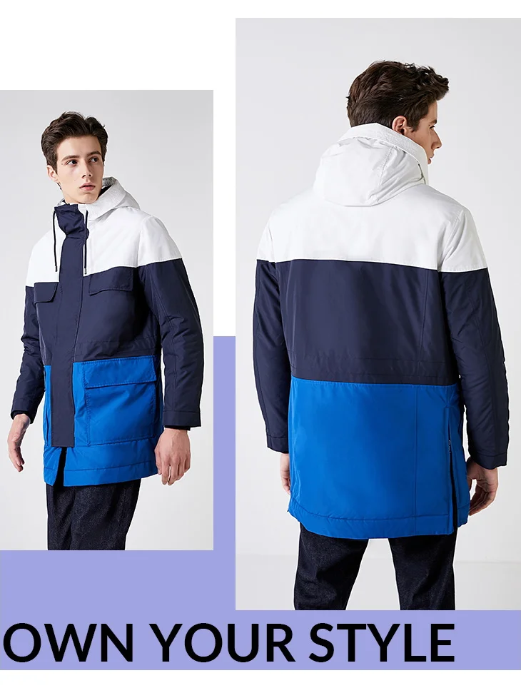 Отборные мужские A/W средней длины с капюшоном пальто различных цветов хлопок куртка одежда S | 419322502