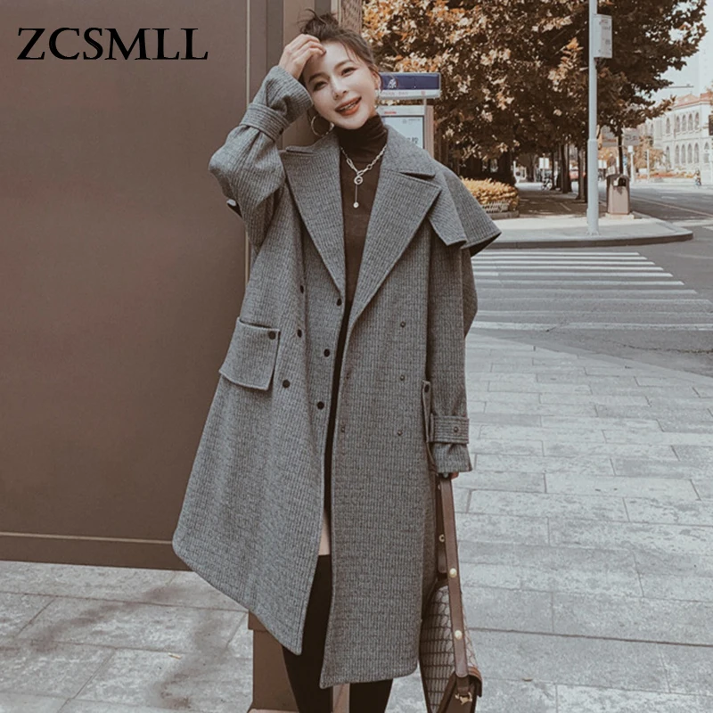 

ZCSMLL 2021 зимнее Новое кашемировое пальто из ягненка женская Съемная шаль с длинным рукавом Свободная верхняя одежда женская модная одежда TH598