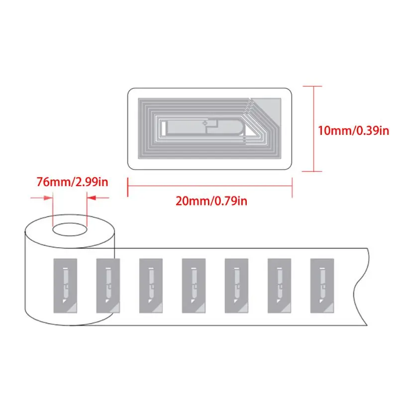 

Y1UB 100PCS NFC chip Ntag213 Sticker wet inlay 2 *10mm 13.56MHz RFID NTAG 213 label tag