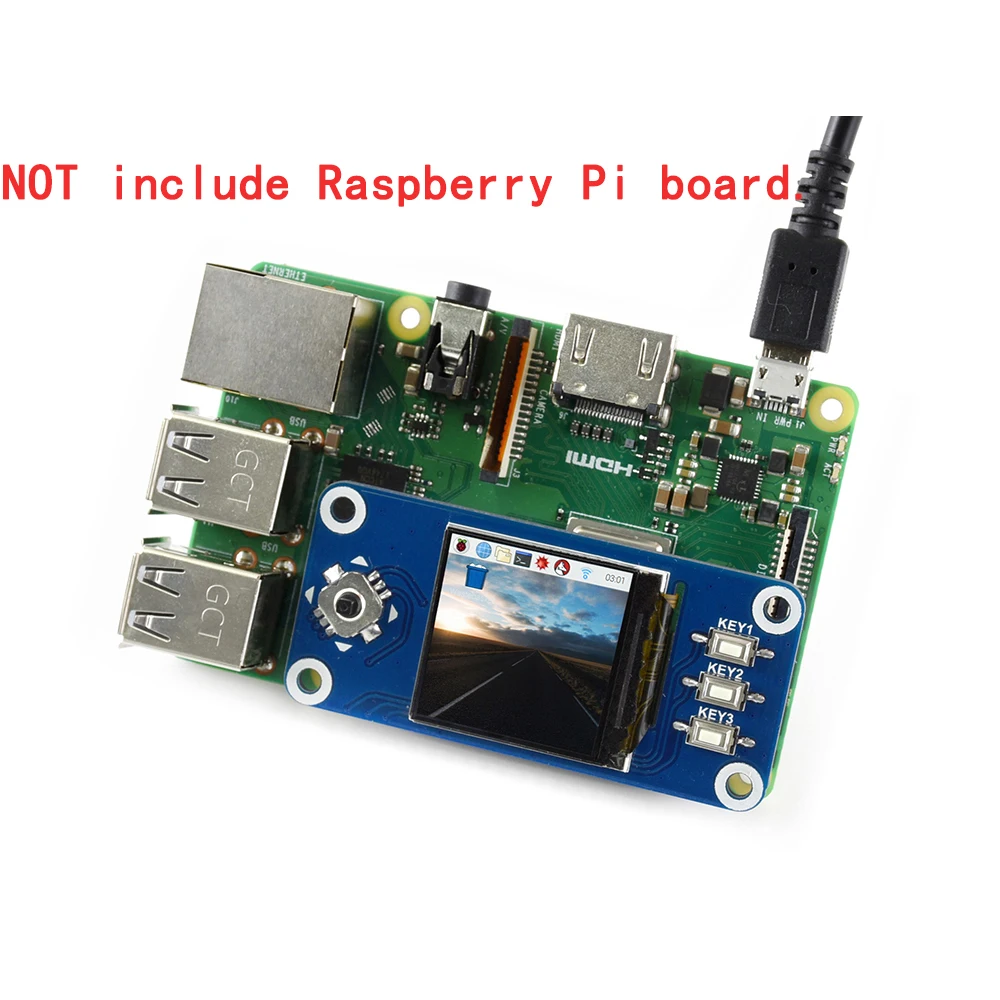 1 3 дюймовый SPI ЖК-дисплей экран монитор модуль шляпа для Raspberry Pi 0 Zero 2 Вт WH 3B Plus 4