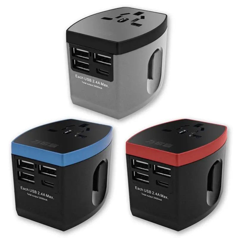 

Worldwide Travel All-in-one Universal Power Plug Converter with 3 USB + 1 Type-C for phone, tablets, laptop, etc.