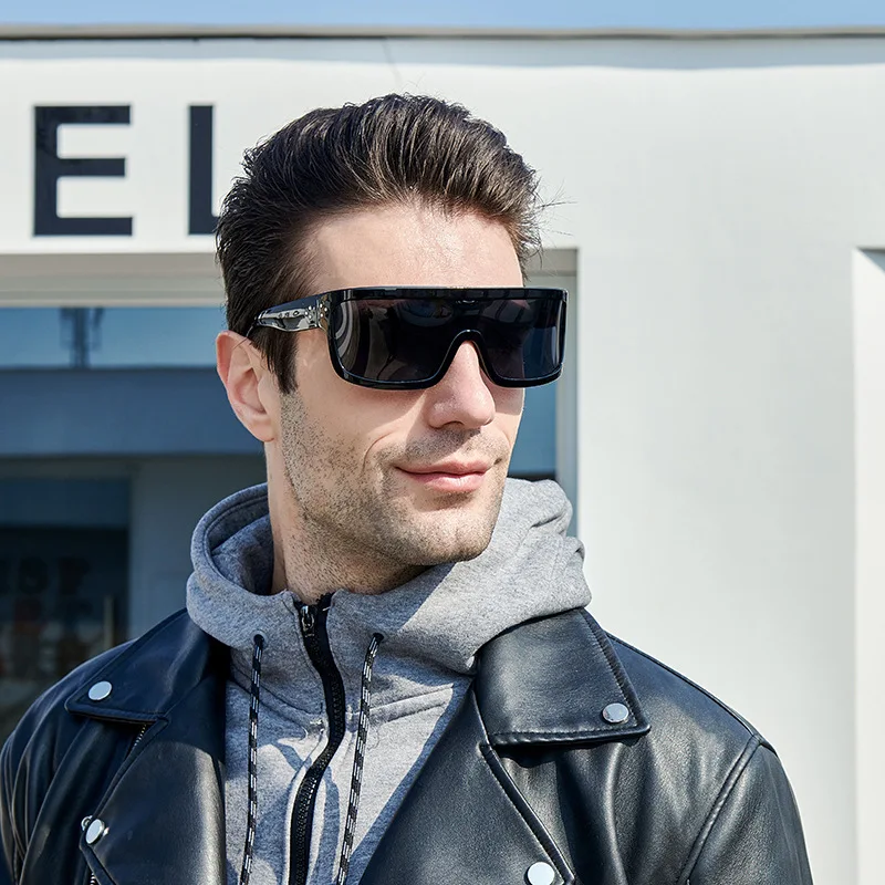 

Square Polarized Men Sunglasses One Piece MIRROR Lens Sun Glasses Women Vintage Sport Goggles Shades Male Female Oculos Retro