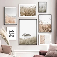 autumn straw wheat house quotes wall art canvas painting nordic posters and prints landscape wall pictures for living room decor