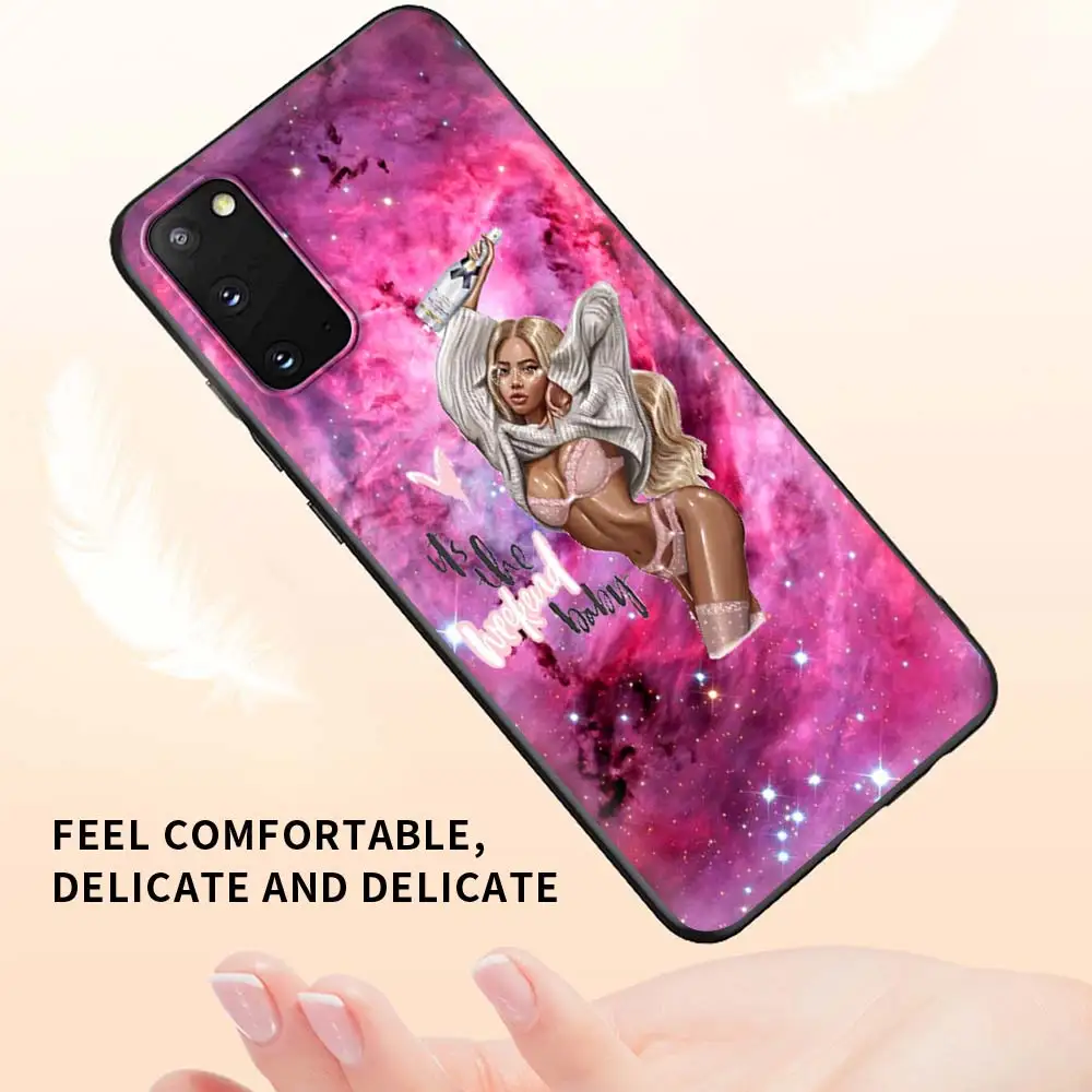

Girl Baby Super Mom Woman Case For Samsung Galaxy S21 S20 FE S10 S9 S8 Plus Note 20 9 8 10 Lite Capa Black TPU Phone Coque Bags