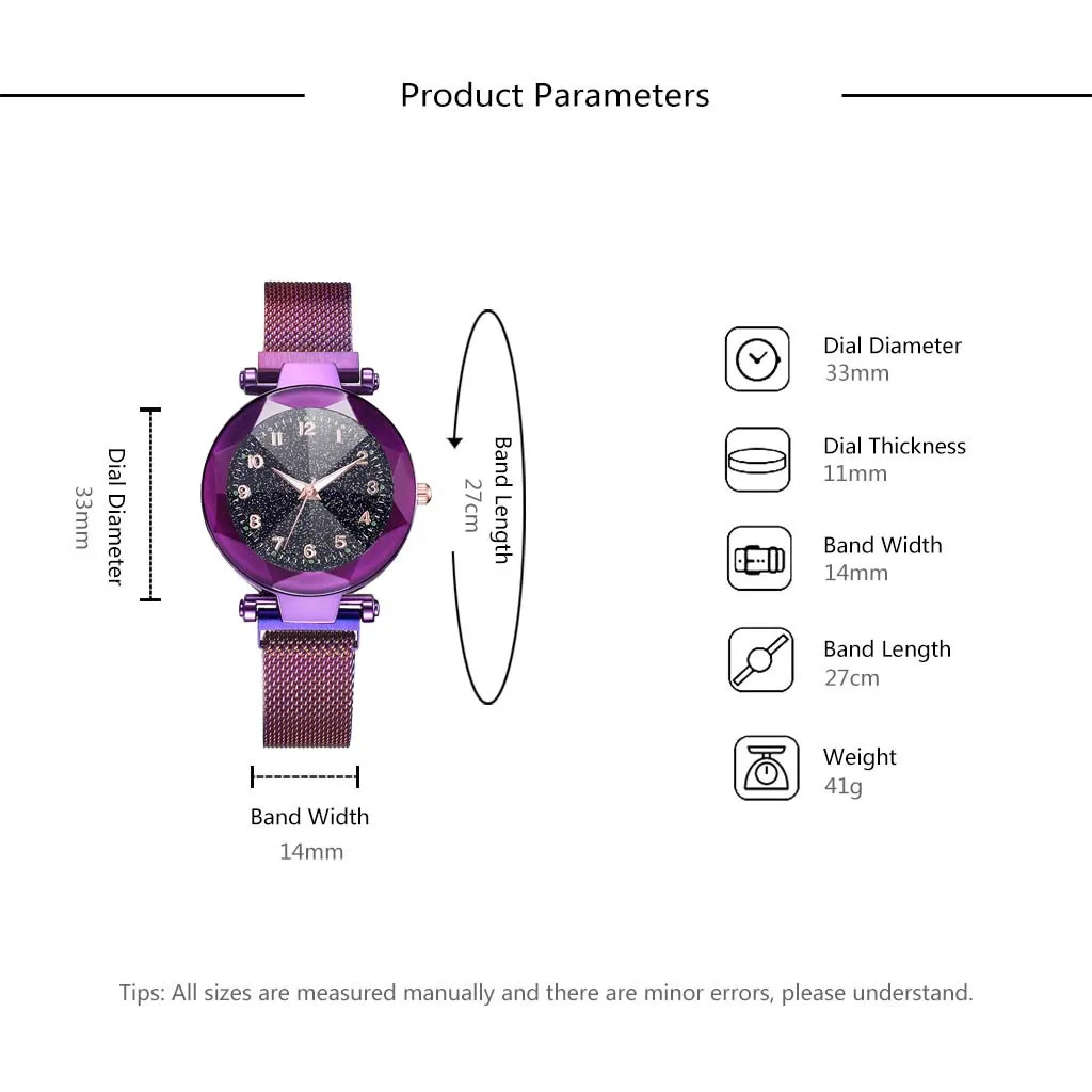 

New Women Luminous Quartz Wrist Watch Elegant Ladies Magnetic Buckle Stainless Steel Watch Female Dress Watches reloj dama 2021