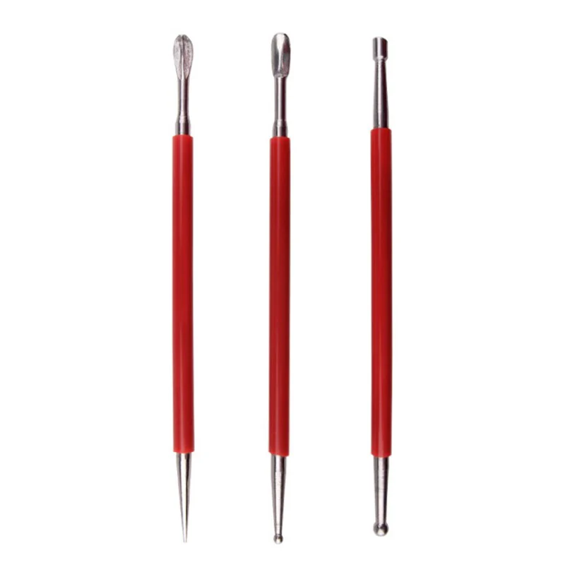 Juego de Herramientas de acero inoxidable para esculpir arcilla polim&eacute;rica, juego de herramientas de artesan&iacute;a para tallado de cer&aacute;mica, de doble cabezal, 3 piezas-0