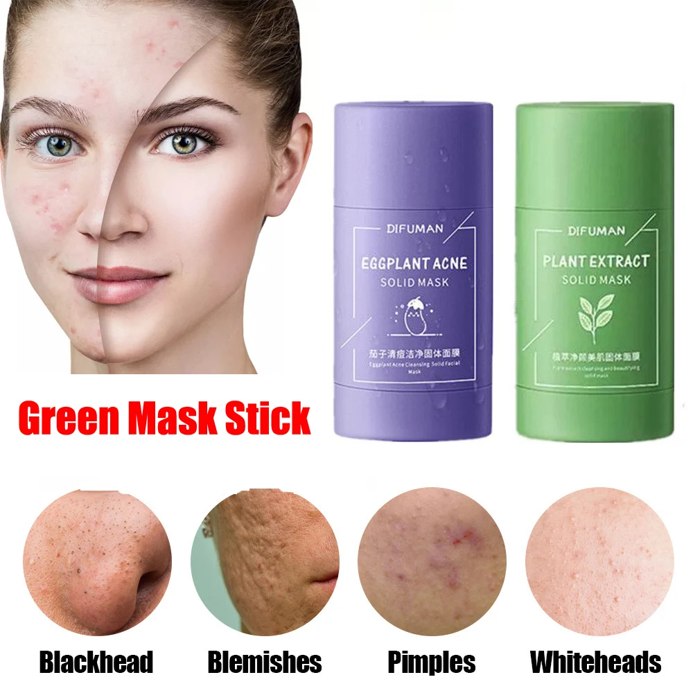 

Green Tea Stick Mask Purifying Clay Oil Control Moisturizing Anti-acne Solid Cleansing Anti-wrinkle Mask Blackhead Face Care