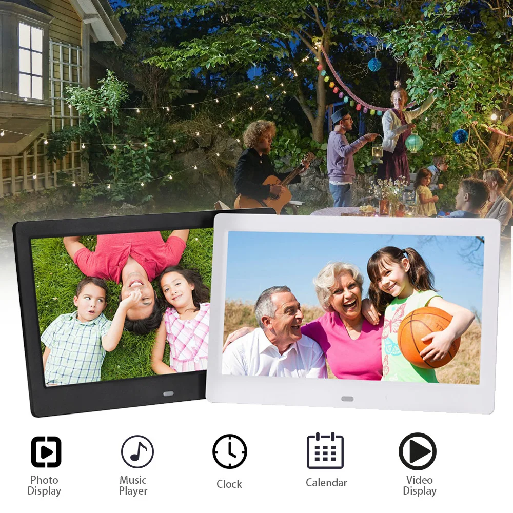 10&quot LEDs Digital Photo Frame Album Display Image MP4 MP3 Audio with Infrared Remote Control Touch Key Support Auto Mixed Play |
