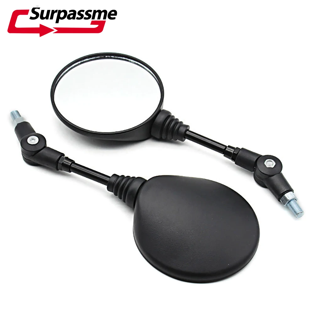 

Round Foldable Retro Motorcycle Rearview Mirrors Black 4'' 10MM Motorbike Side Mirrors For E-bike ATV Quad Scooter