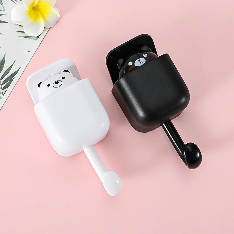 

Organizer Hooks Suspended Telescopic Key Holder Creative Wall Hooks Cute Bear Lucky Cat Multi-Purpose Hooks Key Storage Hanger