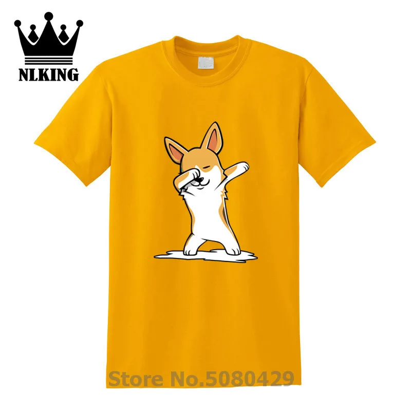 Dabbing Corgi/Забавные футболки Dab Corgi топы Милая футболка с героями мультфильмов для