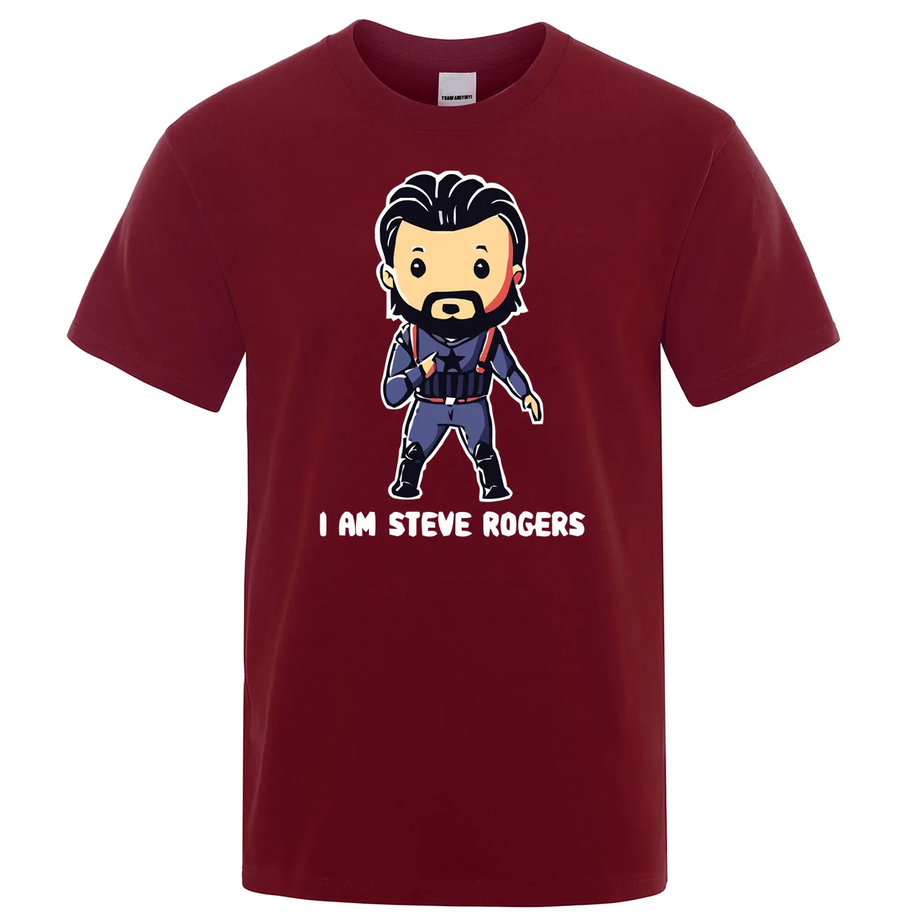 2020 летняя хлопковая Футболка с принтом I AM steve rogers Мужская футболка коротким