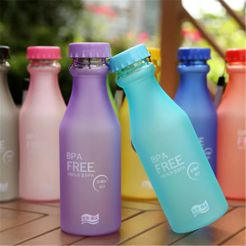 

550ML Candy Color BPA Free Water Bottles Leak-proof Drinking Cup Kettle Outdoor Sports Water Bottle for Travel Running Camping