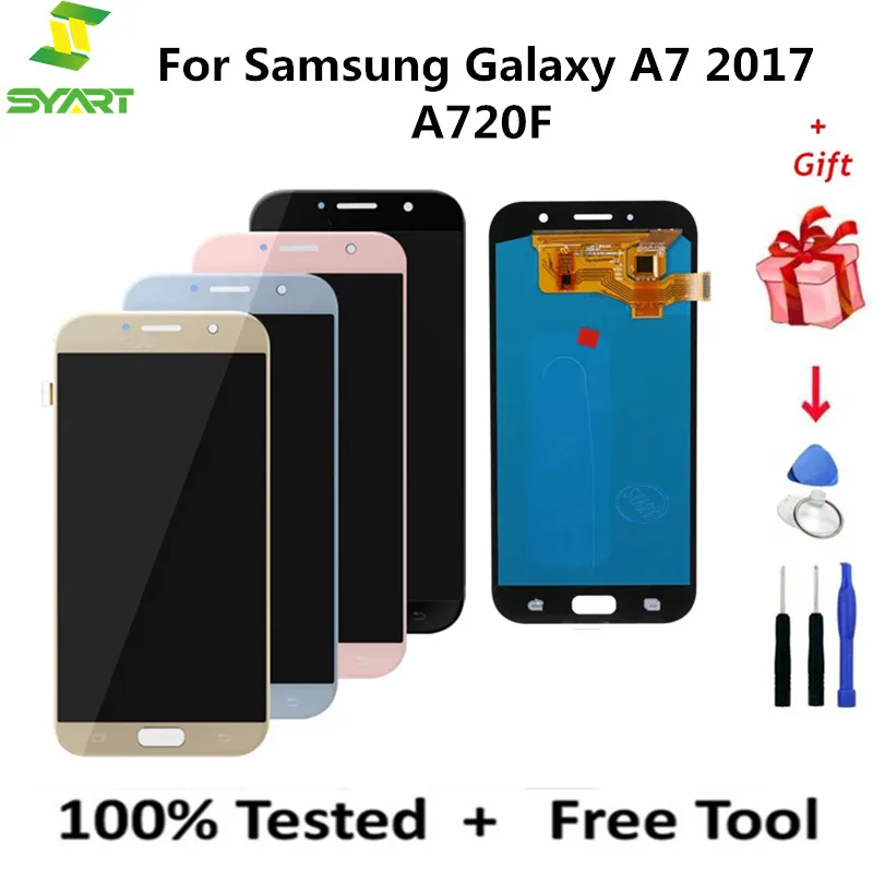 

ЖК-экран для Samsung Galaxy A7 2017 A720F A720, ЖК-сенсорный экран, дигитайзер, запасные части для Samsung Galaxy SM-A720