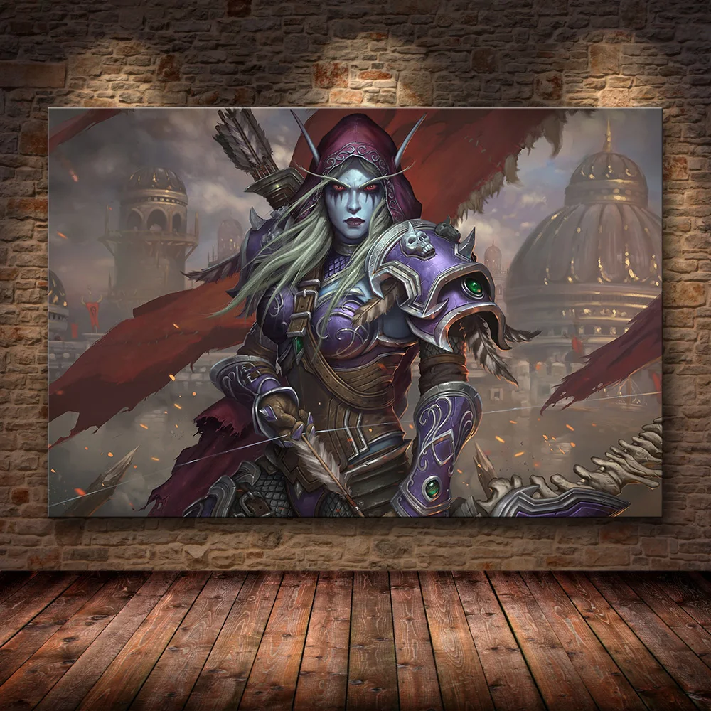 Карта мира Warcraft плакат Холст Картина настенное искусство наклейки отличная игра плакат мир обои с картой декор гостиной - Цвет: 14