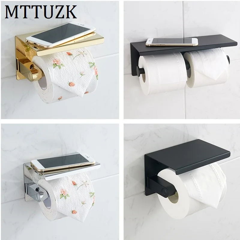 Простой дизайн Золотой держатель для туалетной бумаги из нержавеющей стали 304 с