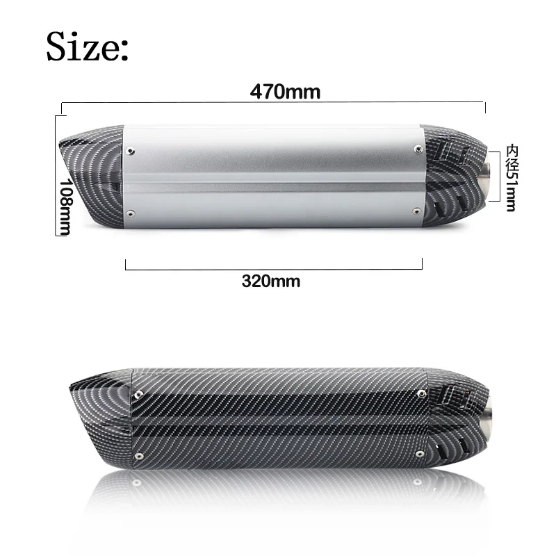 Универсальный модифицированный глушитель для мотоцикла 470 мм|Выхлопные трубы и