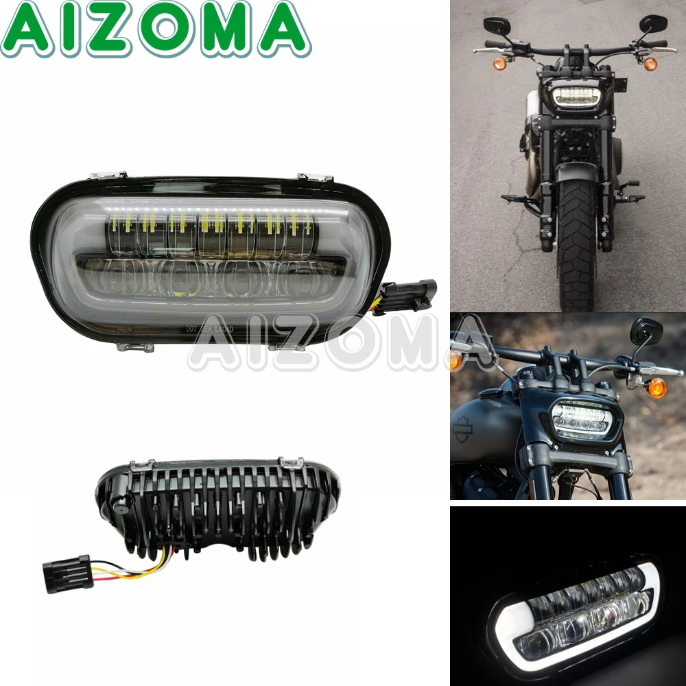 

9.8'' Motorcycle Led Headlight High/Low Beam DRL White 6000k Front Head Light Lamp 9.8 Inch For HarleyFat Bob 2018-2019