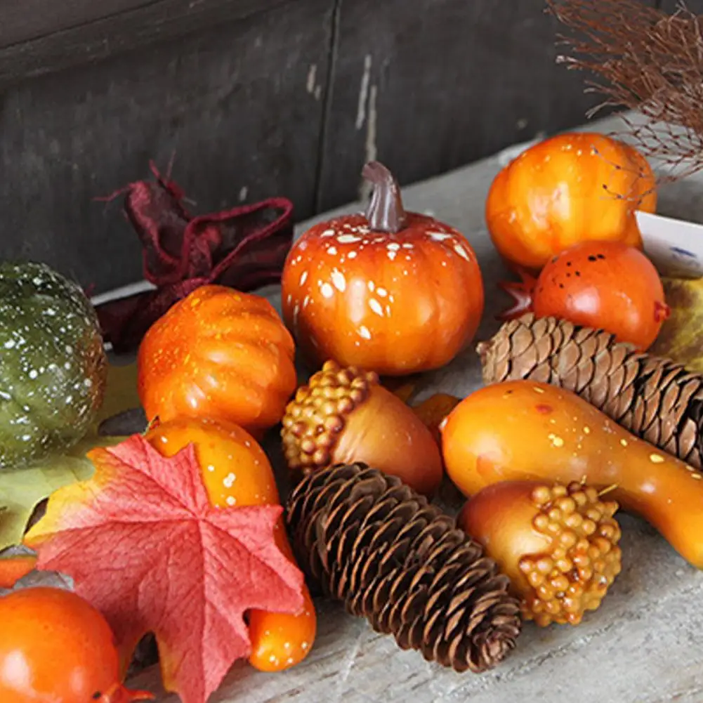 Искусственные тыквы искусственные кленовые листья сосновые конусы для