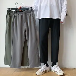 Мужские модные брюки в западном стиле, повседневные мешковатые брюки для отдыха, Мужская Уличная одежда, серыезеленыечерные Костюмные брюки, модель 2020 года