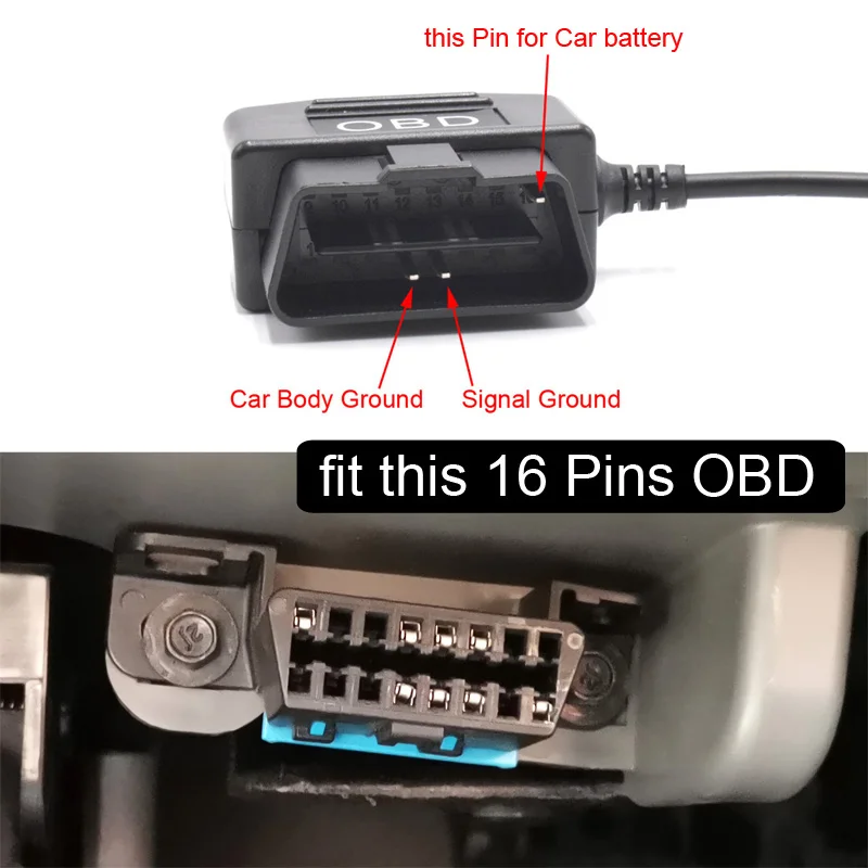 24 часа USB-порт 5 в 3 а автомобильный зарядный кабель OBD прочный шнур 0 метров с