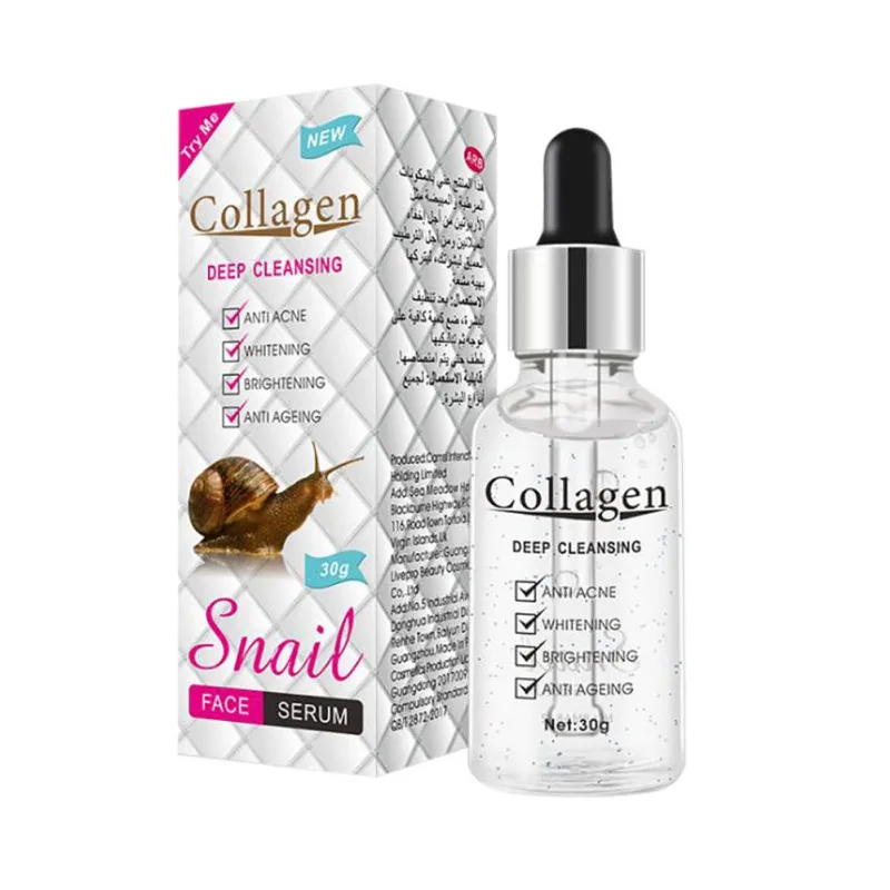 

snail hyaluronic acid liquid collagen serum whitening spot shrink pores essence ampoule anti-acne essence moisturizing essence