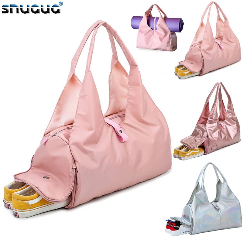 Сумка для тренажерного зала сумка влажного и сухого коврика йоги фитнеса женщин